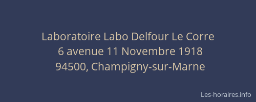 Laboratoire Labo Delfour Le Corre