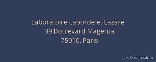 Laboratoire Laborde et Lazare