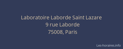 Laboratoire Laborde Saint Lazare