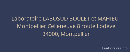 Laboratoire LABOSUD BOULET et MAHIEU