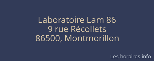 Laboratoire Lam 86
