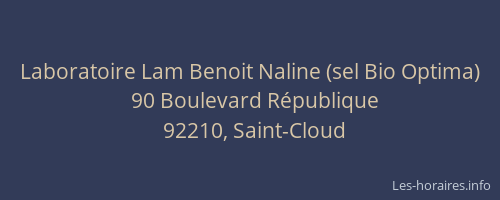 Laboratoire Lam Benoit Naline (sel Bio Optima)