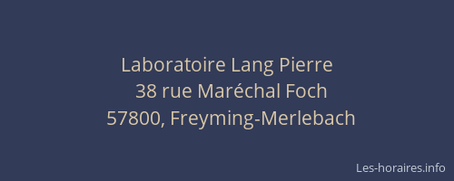 Laboratoire Lang Pierre