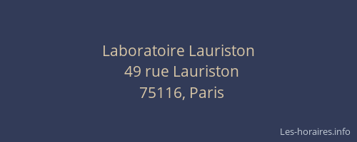 Laboratoire Lauriston