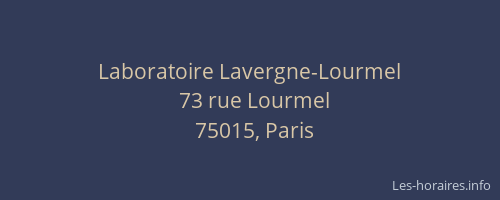 Laboratoire Lavergne-Lourmel