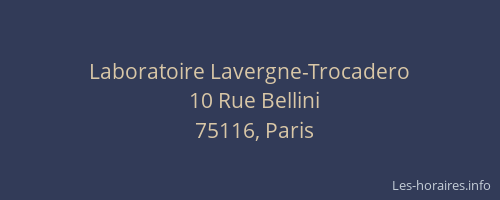 Laboratoire Lavergne-Trocadero