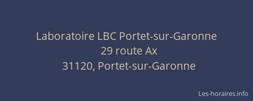 Laboratoire LBC Portet-sur-Garonne
