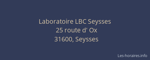 Laboratoire LBC Seysses