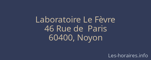 Laboratoire Le Fèvre