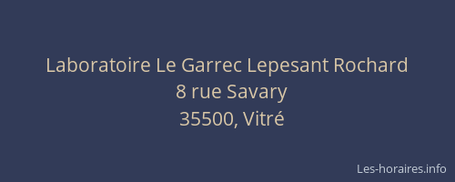 Laboratoire Le Garrec Lepesant Rochard