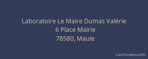 Laboratoire Le Maire Dumas Valérie