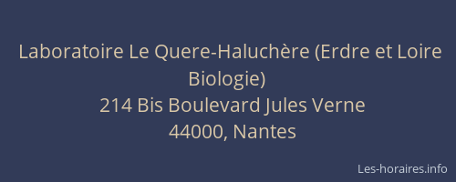 Laboratoire Le Quere-Haluchère (Erdre et Loire Biologie)