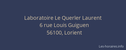 Laboratoire Le Querler Laurent