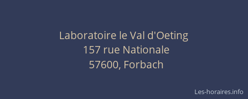 Laboratoire le Val d'Oeting