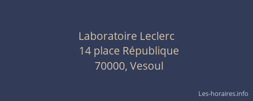 Laboratoire Leclerc