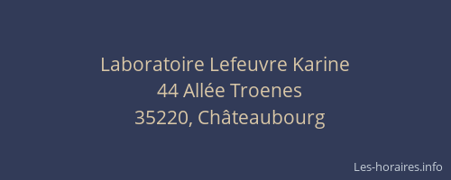 Laboratoire Lefeuvre Karine