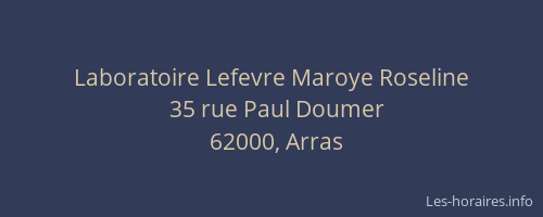 Laboratoire Lefevre Maroye Roseline