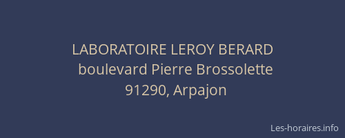 LABORATOIRE LEROY BERARD