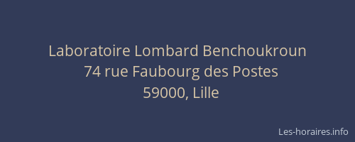 Laboratoire Lombard Benchoukroun