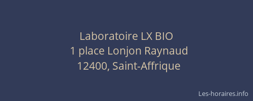 Laboratoire LX BIO