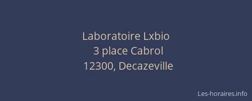 Laboratoire Lxbio