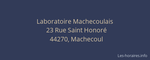 Laboratoire Machecoulais