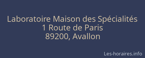 Laboratoire Maison des Spécialités