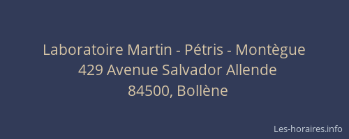 Laboratoire Martin - P&eacute;tris - Mont&egrave;gue