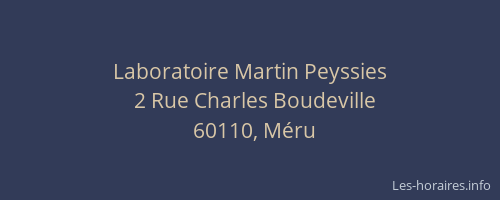 Laboratoire Martin Peyssies