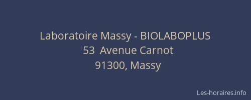 Laboratoire Massy - BIOLABOPLUS
