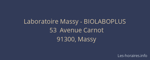 Laboratoire Massy - BIOLABOPLUS