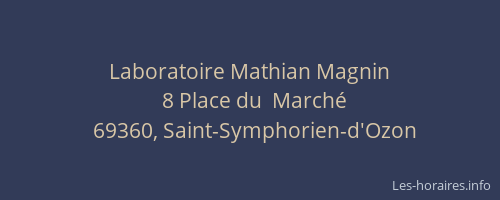 Laboratoire Mathian Magnin