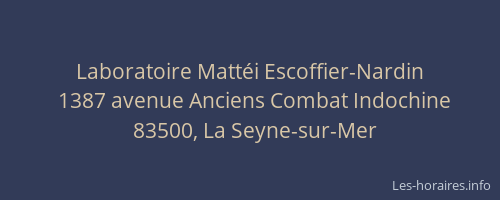 Laboratoire Mattéi Escoffier-Nardin