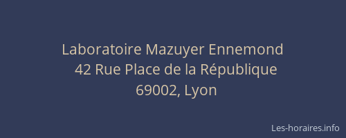 Laboratoire Mazuyer Ennemond