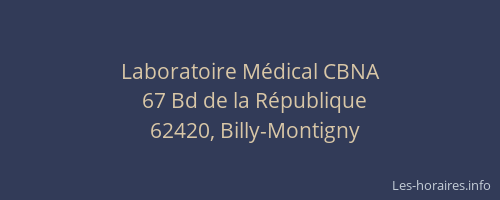 Laboratoire M&eacute;dical CBNA