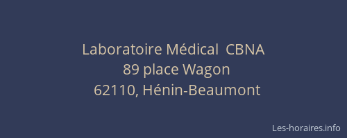 Laboratoire M&eacute;dical  CBNA