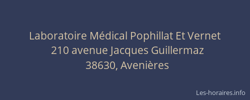 Laboratoire Médical Pophillat Et Vernet