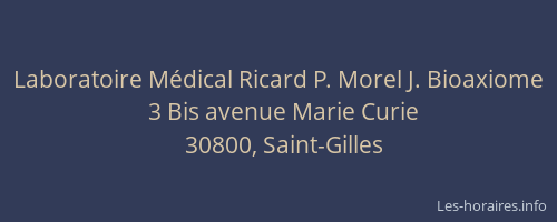Laboratoire Médical Ricard P. Morel J. Bioaxiome