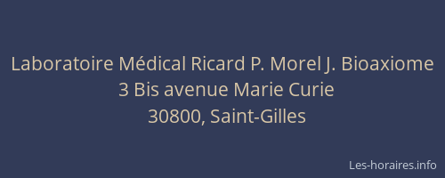 Laboratoire M&eacute;dical Ricard P. Morel J. Bioaxiome