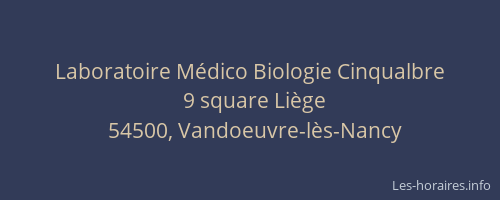 Laboratoire M&eacute;dico Biologie Cinqualbre