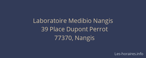 Laboratoire Medibio Nangis