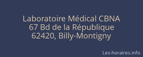 Laboratoire Médical CBNA