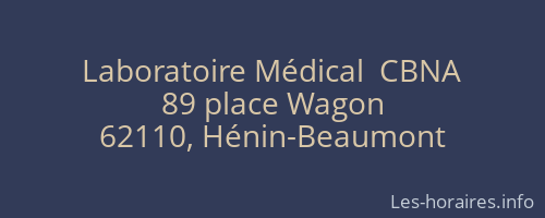 Laboratoire Médical  CBNA