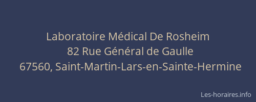 Laboratoire Médical De Rosheim