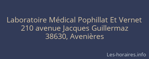 Laboratoire Médical Pophillat Et Vernet