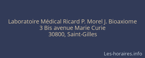 Laboratoire Médical Ricard P. Morel J. Bioaxiome