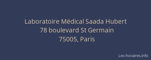 Laboratoire Médical Saada Hubert