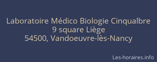 Laboratoire Médico Biologie Cinqualbre