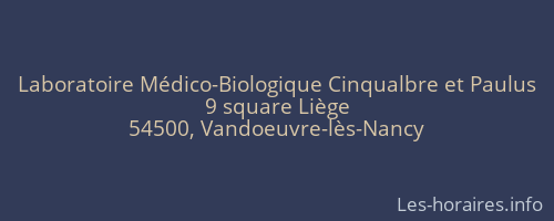 Laboratoire Médico-Biologique Cinqualbre et Paulus