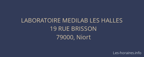 LABORATOIRE MEDILAB LES HALLES